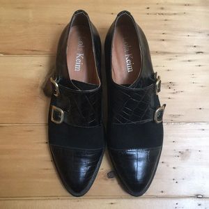 Lola Klein Black Leather & Suede Buckle Shoes
